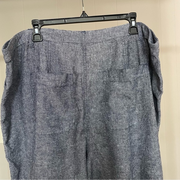 Liz Claiborne 20W Linen Blend Textured Cropped Pants Summer Resort Vacation - Picture 5 of 7